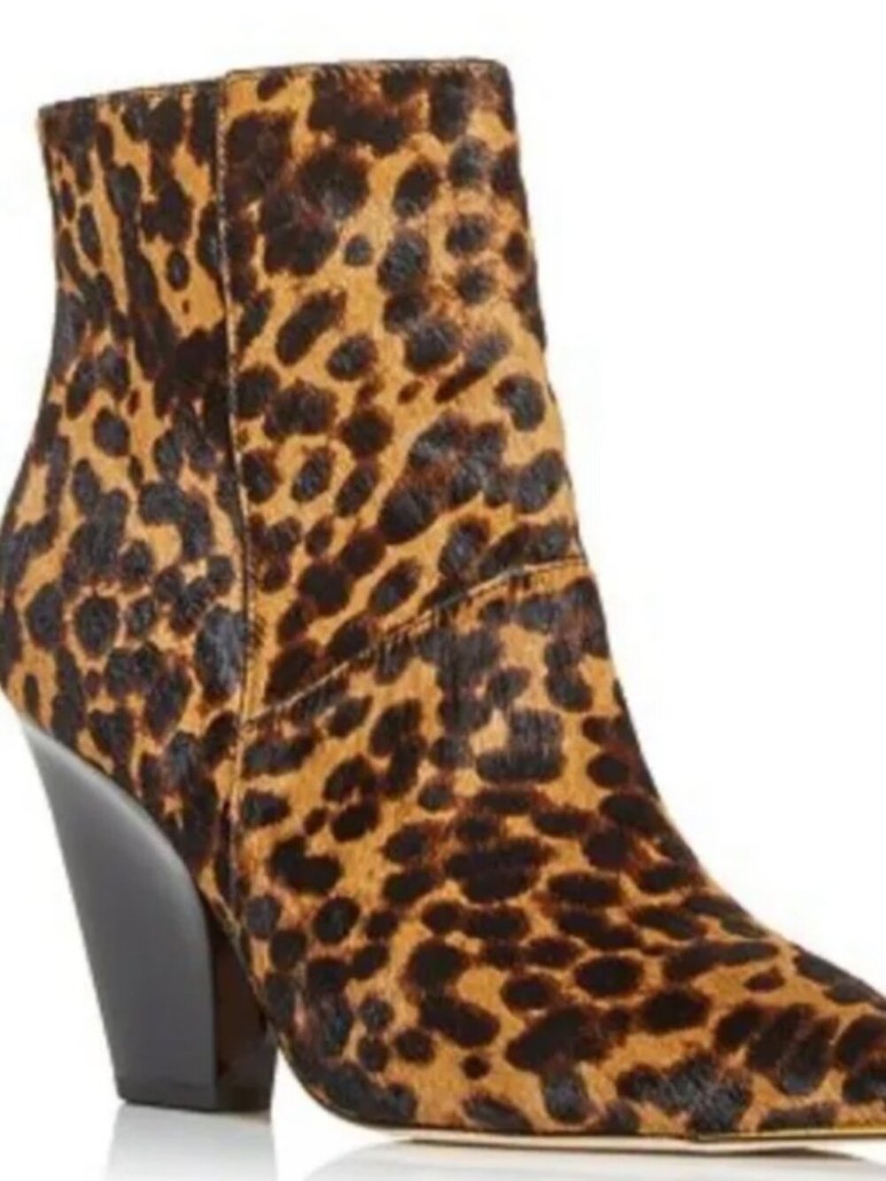 Tory Burch Leather Genuine Calf Hair Leopard Print Lila Pointed Toe Ankle Bootie